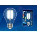 Лампа светодиодная филаментная (UL-00004871) Uniel E27 17W 4000K прозрачная LED-A70-17W/4000K/E27/CL PLS02WH (Китай)
