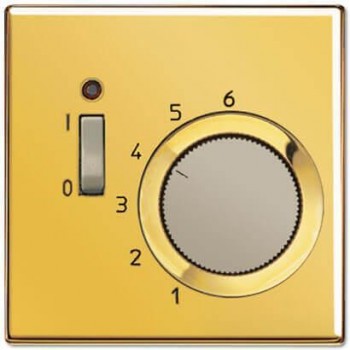 Термостат комнатный 10(4)А 24V НЗ-контакт Jung LS 990 блеск золота TRGO241 (ГЕРМАНИЯ)