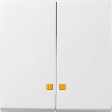 Лицевая панель Gira System 55 выключателя двухклавишного с подсветкой чисто-белый шелковисто-матовый 063127