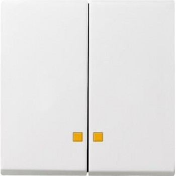Лицевая панель Gira System 55 выключателя двухклавишного с подсветкой чисто-белый шелковисто-матовый 063127 (ГЕРМАНИЯ)