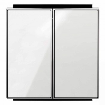 Лицевая панель ABB Sky выключателя двухклавишного стекло белое 2CLA851100A2101 (ГЕРМАНИЯ)