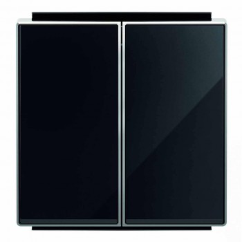 Лицевая панель ABB Sky выключателя двухклавишного стекло чёрное 2CLA851100A2501 (ГЕРМАНИЯ)