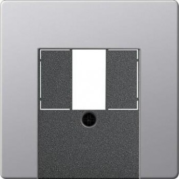 Лицевая панель Gira E22 розетки телефонной TAE-Аудио-USB алюминий 0276203 (ГЕРМАНИЯ)