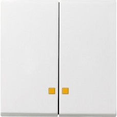 Лицевая панель Gira System 55 выключателя двухклавишного с подсветкой чисто-белый глянцевый 063103