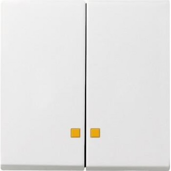 Лицевая панель Gira System 55 выключателя двухклавишного с подсветкой чисто-белый глянцевый 063103 (ГЕРМАНИЯ)