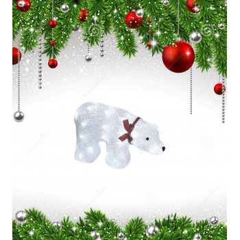 Фигурка светодиодная «Белый медведь» 23x36,5см (07954) ULD-M3423-040/STA (Китай)