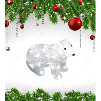 Фигурка светодиодная «Белый медведь-4» 25x31см (11037) ULD-M3125-040/STA (Китай)