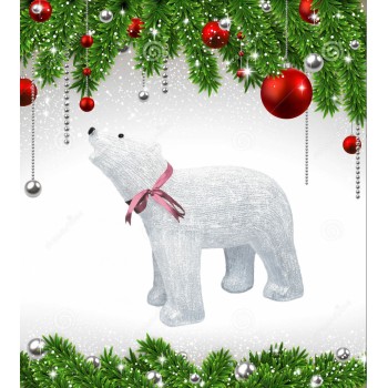 Фигурка светодиодная «Белый медведь 1» 48x60см (09563) ULD-M6048-120/STA (Китай)