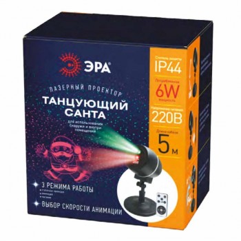 Лазерный светильник-проектор ЭРА танцующий Санта ENIOP-06 Б0047977 (РОССИЯ)