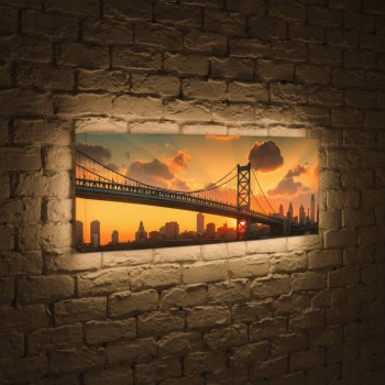 Лайтбокс панорамный Бруклинский мост на рассвете 45x135-p020 (Россия)
