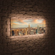 Лайтбокс панорамный Над городом 35x105-p018