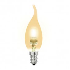 Лампа галогенная Uniel (04121) E14 42W свеча на ветру золотоая HCL-42/CL/E14 flame gold