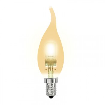 Лампа галогенная (04121) E14 42W свеча на ветру золотоая HCL-42/CL/E14 flame gold (Китай)