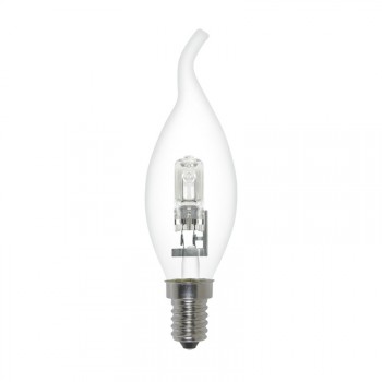 Лампа галогенная (01079) E14 42W свеча на ветру прозрачная HCL-42/CL/E14 flame (Китай)