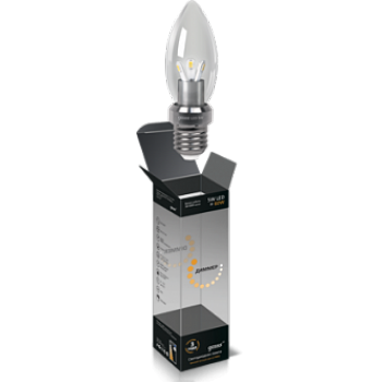Лампа светодиодная диммируемая E27 5W 2700K свеча прозрачная HA103202105-D (Россия)