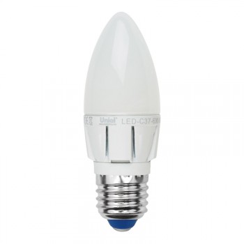 Лампа светодиодная диммируемая (08689) E27 6W 4500K свеча матовая LED-C37-6W/NW/E27/FR/DIM (Китай)