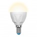 Лампа светодиодная (UL-00000694) E14 6W 3000K шар матовый LED-G45-6W/WW/E14/FR/DIM PLP01WH (Китай)