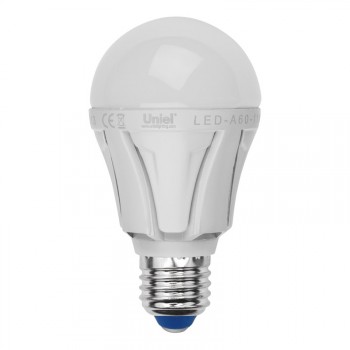 Лампа светодиодная (UL-00000688) E27 11W 4500K шар матовый LED-A60-11W/NW/E27/FR/DIM PLP01WH (Китай)