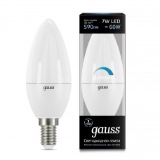 Лампа светодиодная Gauss диммируемая E14 7W 4100K свеча матовая 103101207-D