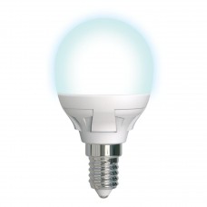Лампа светодиодная Uniel диммируемая (UL-00004300) E14 7W 4000K матовая LED-G45 7W/4000K/E14/FR/DIM PLP01WH