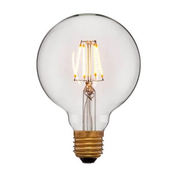 Лампа светодиодная диммируемая E27 4W 1800K шар прозрачный 056-779 (Китай)