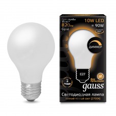 Лампа светодиодная Gauss диммируемая филаментная E27 10W 2700К шар матовый 102202110-D