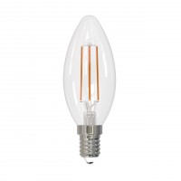 Лампа светодиодная Uniel диммируемая (UL-00005185) E14 9W 3000K прозрачная LED-C35-9W/3000K/E14/CL/DIM GLA01TR