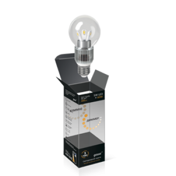 Лампа светодиодный шар для хрустальных люстр (прозрачный) 5W E27 2700K диммируемая HA105202105-D (Россия)