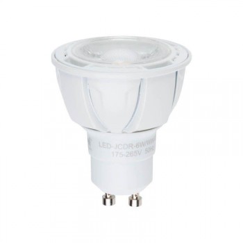 Лампа светодиодная диммируемая (UL-00003990) GU10 6W 3000K матовая LED-JCDR 6W/WW/GU10/FR/DIM PLP01WH (Китай)