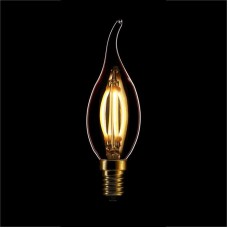 Лампа светодиодная Sun Lumen диммируемая филаментная E14 4W 2200K свеча на ветру золотая 057-103