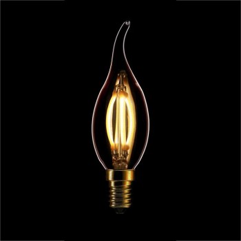 Лампа светодиодная диммируемая филаментная E14 4W 2200K свеча на ветру золотая 057-103 (Китай)