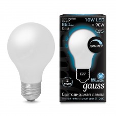 Лампа светодиодная Gauss диммируемая филаментная E27 10W 4100К шар матовый 102202210-D