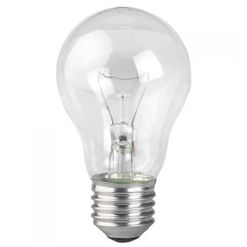 Лампа накаливания ЭРА E27 75W 2700K прозрачная A50 75-230-Е27-CL (Россия)