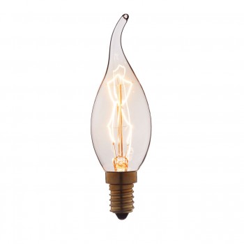 Лампа накаливания E14 40W свеча на ветру прозрачная 3540-TW (Испания)