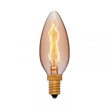 Лампа накаливания E14 40W свеча золотая 052-085 (Китай)