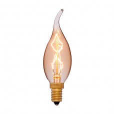 Лампа накаливания Sun Lumen E12 40W свеча на ветру золотая 053-709