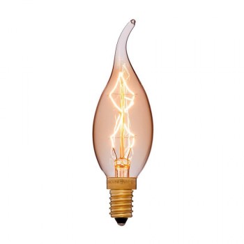 Лампа накаливания E12 40W свеча на ветру золотая 053-709 (Китай)