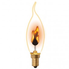 Лампа декоративная (UL-00002982) E14 3W свеча на ветру золотистая IL-N-CW35-3/RED-FLAME/E14/CL