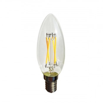 Лампа светодиодная E14 4W свеча прозрачная 056-830 (Китай)