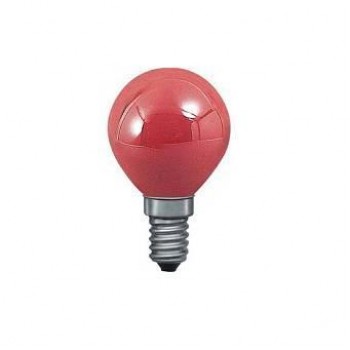 Лампа накаливания Е14 25W шар красный 40121 (Германия)