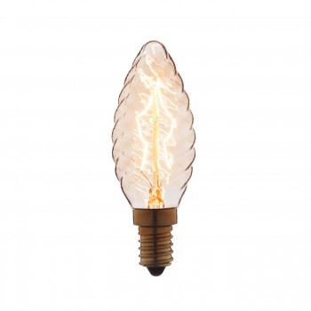 Лампа накаливания E14 40W свеча витая прозрачная 3540-LT (Испания)