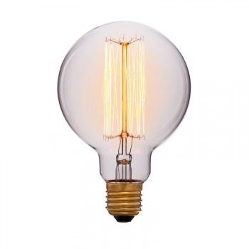 Лампа накаливания E27 60W шар прозрачный 052-290 (Китай)