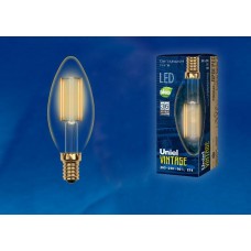 Лампа светодиодная Uniel (UL-00002396) E14 5W 2250K свеча прозрачная LED-C35-5W/GOLDEN/E14 GLV21GO