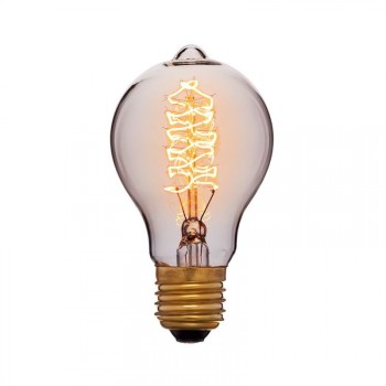 Лампа накаливания E27 60W груша прозрачная 052-221 (Китай)