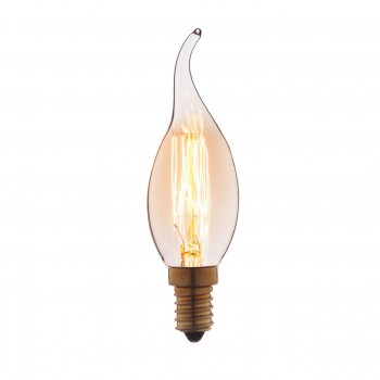 Лампа накаливания E14 40W свеча на ветру прозрачная 3540-GL (Испания)