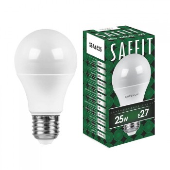 Лампа светодиодная Saffit E27 25W 6400K Шар Матовая SBA6525 55089 (Китай)