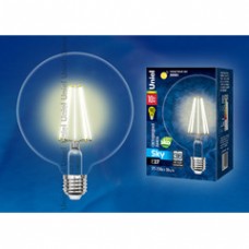 Лампа светодиодная Uniel (10534) E27 10W 3000K шар прозачный LED-G125-10W/WW/E27/CL PLS02WH