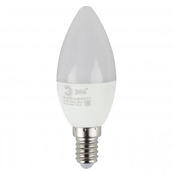 Лампа светодиодная ЭРА E14 6W 4000K матовая ECO LED B35-6W-840-E14 (Россия)