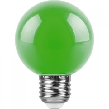 Лампа светодиодная Feron E27 3W зеленый Шар Матовая LB-37125907 (Россия)