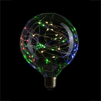 Лампа светодиодная E27 1,5W RGB шар прозрачный 057-059 (Китай)